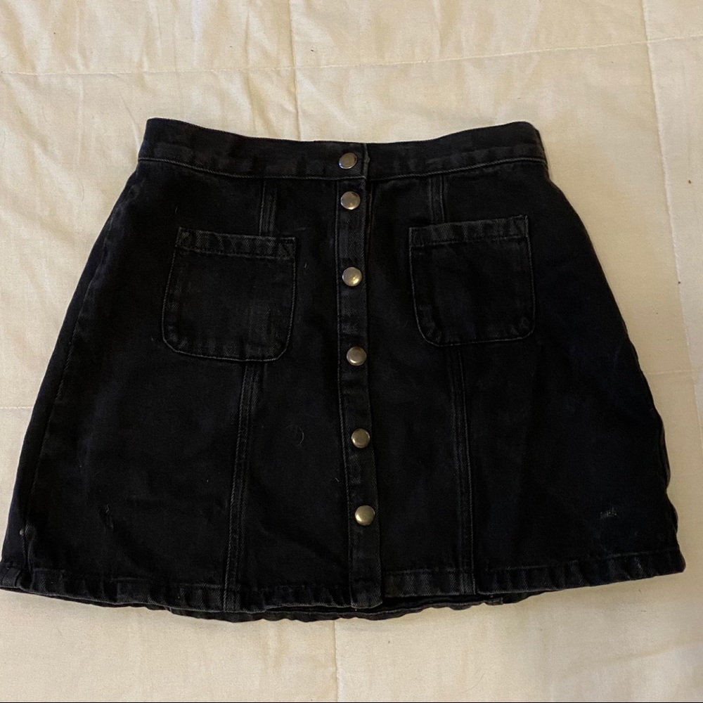 Black BDG button down skirt